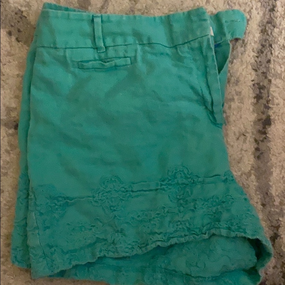 Loft Teal Floral Shorts
